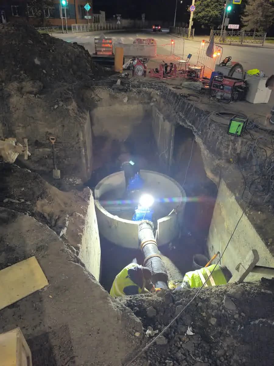 Псков автовокзал: ночной этап монтажа нового узла — этап 4