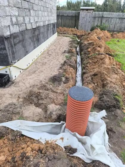 Монтаж дренажной системы в деревне Богданово