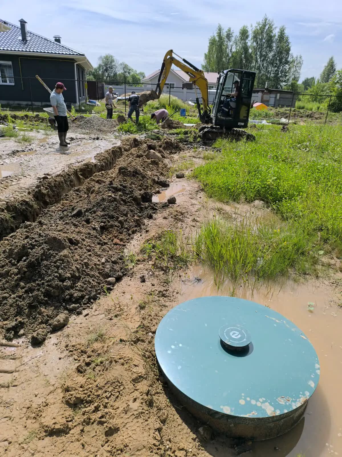 Портянниково: монтаж станции биологической очистки — фото 3