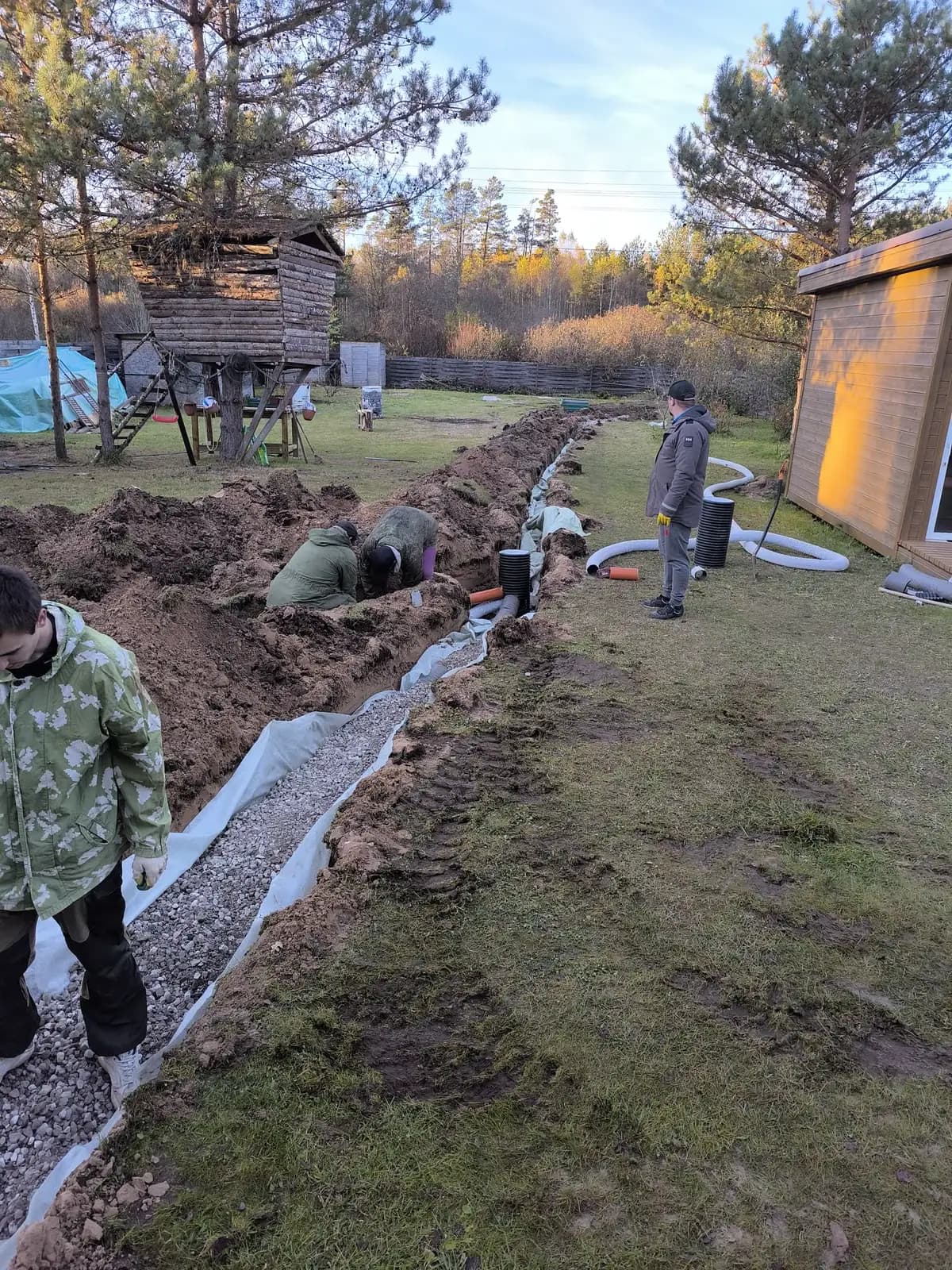 Раздолье: монтаж ливневой канализации и дренажа